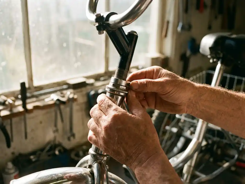 Handen stellen stuurhoogte van volwassen driewieler bij, close-up van verstelmechanisme in werkplaats met natuurlijk licht


---

**Token Analysis:**
- Input: ~250 tokens
- Output: ~30 tokens
- Total: ~280 tokens
- Well within 200,000 token budget